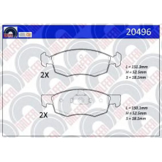 20496 GALFER Комплект тормозных колодок, дисковый тормоз