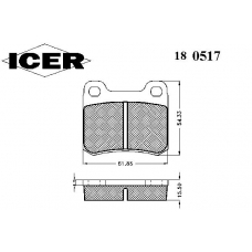 180517 ICER Комплект тормозных колодок, дисковый тормоз
