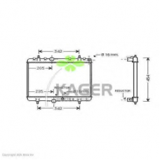 31-3614 KAGER Радиатор, охлаждение двигателя