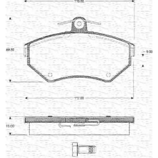 363702161038 MAGNETI MARELLI Комплект тормозных колодок, дисковый тормоз