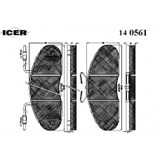140561 ICER Комплект тормозных колодок, дисковый тормоз