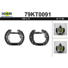 79KT0091 ICER Комплект тормозных колодок