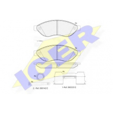 141803-203 ICER Комплект тормозных колодок, дисковый тормоз