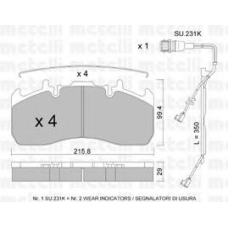 22-0808-0K METELLI Комплект тормозных колодок, дисковый тормоз