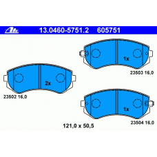 13.0460-5751.2 ATE Комплект тормозных колодок, дисковый тормоз