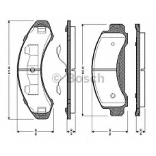 0 986 TB2 725 BOSCH Комплект тормозных колодок, дисковый тормоз