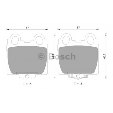 0 986 AB2 552 BOSCH Комплект тормозных колодок, дисковый тормоз