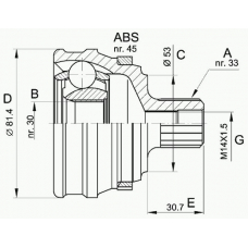 CVJ5120.10 OPEN PARTS Шарнирный комплект, приводной вал