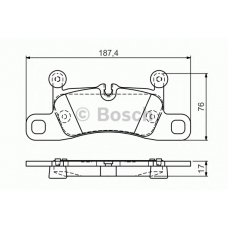 0 986 TB3 186 BOSCH Комплект тормозных колодок, дисковый тормоз