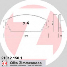 21012.150.1 ZIMMERMANN Комплект тормозных колодок, дисковый тормоз