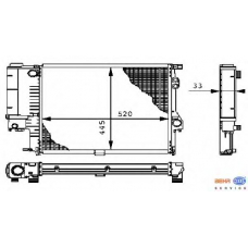 8MK 376 711-121 HELLA Радиатор, охлаждение двигателя