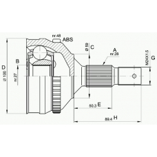 CVJ5180.10 OPEN PARTS Шарнирный комплект, приводной вал