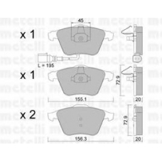 22-0549-4 METELLI Комплект тормозных колодок, дисковый тормоз