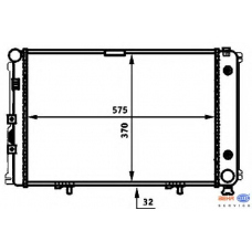 8MK 376 714-011 HELLA Радиатор, охлаждение двигателя