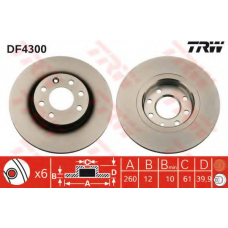 DF4300 TRW Тормозной диск