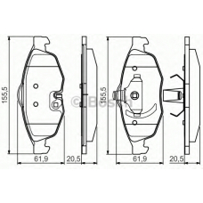 0 986 495 161 BOSCH Комплект тормозных колодок, дисковый тормоз