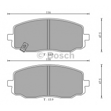 0 986 AB3 057 BOSCH Комплект тормозных колодок, дисковый тормоз