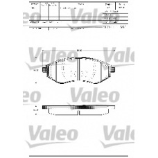 601305 VALEO Комплект тормозных колодок, дисковый тормоз