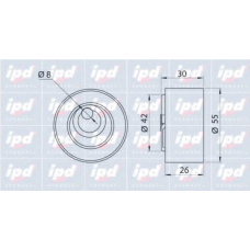 15-3231 IPD Натяжной ролик, ремень грм