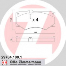 29784.180.1 ZIMMERMANN Комплект тормозных колодок, дисковый тормоз