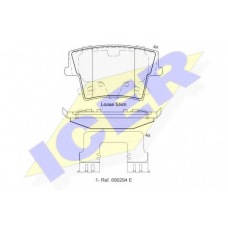 182069 ICER Комплект тормозных колодок, дисковый тормоз
