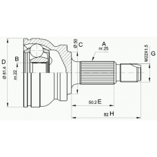 CVJ5029.10 OPEN PARTS Шарнирный комплект, приводной вал