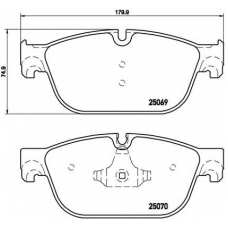 P 61 107 BREMBO Комплект тормозных колодок, дисковый тормоз