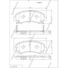I360U19 NPS Комплект тормозных колодок, дисковый тормоз