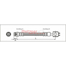 4110351 METZGER Тормозной шланг