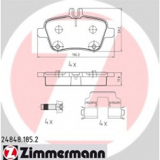 24848.185.2 ZIMMERMANN Комплект тормозных колодок, дисковый тормоз