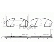 0 986 TB2 947 BOSCH Комплект тормозных колодок, дисковый тормоз