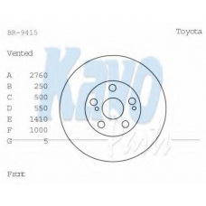 BR-9415 KAVO PARTS Тормозной диск