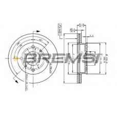 DBA259V BREMSI Тормозной диск