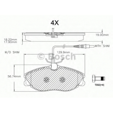 F 03A 150 026 BOSCH Комплект тормозных колодок, дисковый тормоз