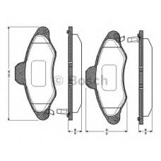 0 986 TB2 185 BOSCH Комплект тормозных колодок, дисковый тормоз