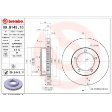 09.9143.11 BREMBO Тормозной диск