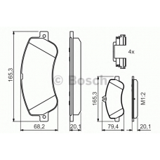 0 986 494 648 BOSCH Комплект тормозных колодок, дисковый тормоз