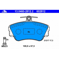 13.0460-2812.2 ATE Комплект тормозных колодок, дисковый тормоз