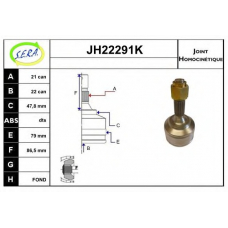 JH22291K SERA Шарнирный комплект, приводной вал