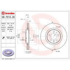 09.7012.30 BREMBO Тормозной диск