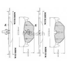 F 03B 150 281 BOSCH Комплект тормозных колодок, дисковый тормоз