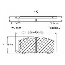 F 03B 150 406 BOSCH Комплект тормозных колодок, дисковый тормоз