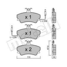 22-0069-0 METELLI Комплект тормозных колодок, дисковый тормоз