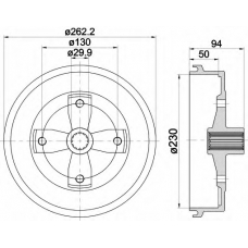 8DT 355 301-671 HELLA Тормозной барабан