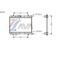 PEA2254 AVA Радиатор, охлаждение двигателя