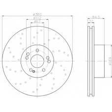 8DD 355 107-951 HELLA Тормозной диск