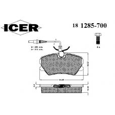 181285-700 ICER Комплект тормозных колодок, дисковый тормоз