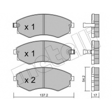 22-0188-0 METELLI Комплект тормозных колодок, дисковый тормоз