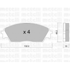 22-0236-0 METELLI Комплект тормозных колодок, дисковый тормоз