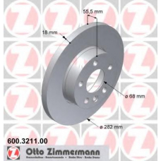 600.3211.00 ZIMMERMANN Тормозной диск